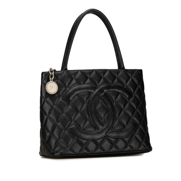 Chanel CC Caviar Medallion Tote Leather Tote Bag in Good condition