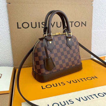 LV Alma BB Damier Ebtlme Canvas For Womtlm, Womtlm’s Handbags, Shoulder And Crossbody Bags 9.3in/23.5cm LV N41221
