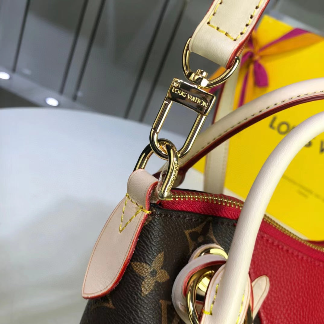 LV V Tote BB Monogram Canvas Cerise Red For Womtlm, WoBags, Shoulder And Crossbody Bags 10.6in/27cm LV M43966