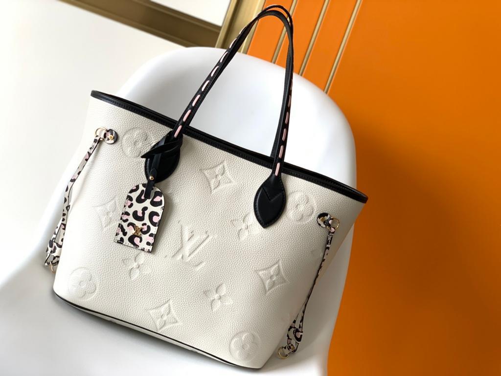 LV Neverfull MM Tote Bag Wild At Heart Monogram Empreinte Cream For Womtlm,  Shoulder Bags 12.2in/31cm LV M58525