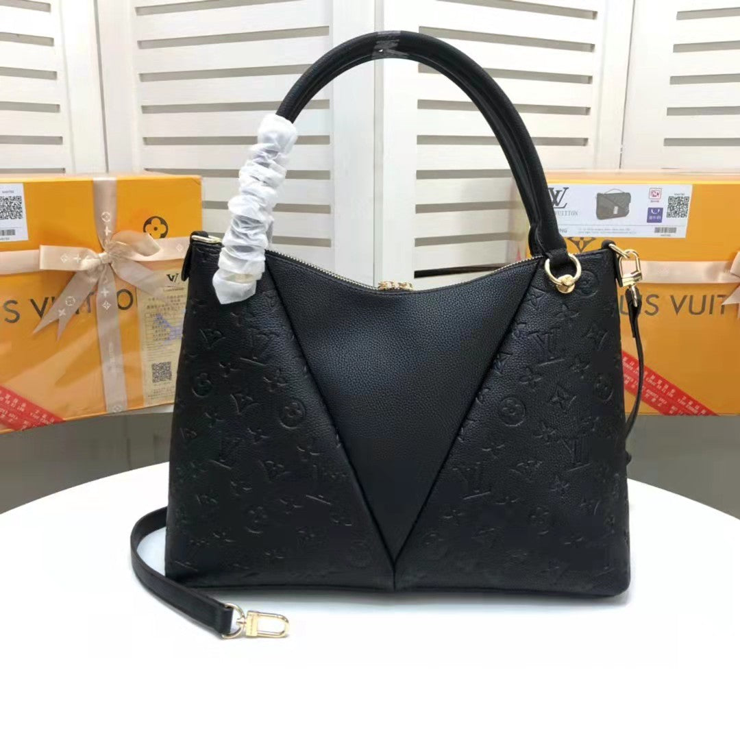 LV V Tote MM Monogram Empreinte Black For Womtlm, Womtlm’s Handbags, Shoulder And Crossbody Bags 14.2in/36cm LV M44421