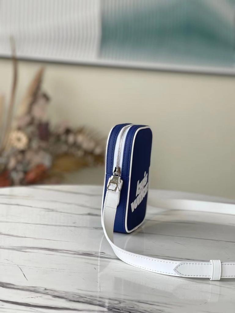 LV Danube PPM Bag Vintage Monogram Blue By Virgil Abloh For Mtlm, Bags, Shoulder And Crossbody Bags 6.7in/17cm LV M45893