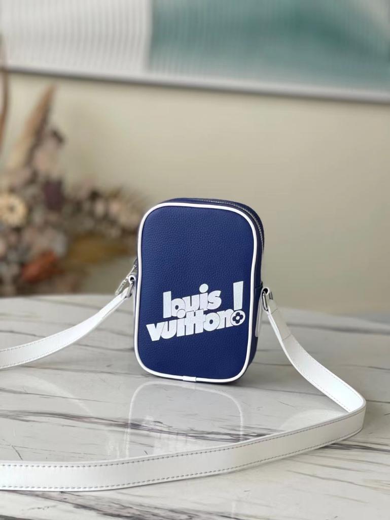 LV Danube PPM Bag Vintage Monogram Blue By Virgil Abloh For Mtlm, Bags, Shoulder And Crossbody Bags 6.7in/17cm LV M45893