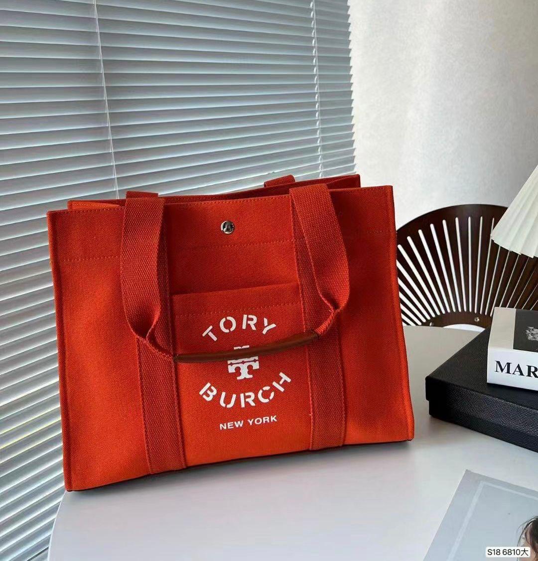 Tory Burch Denim Tote Bag  New Model 2025 (red)