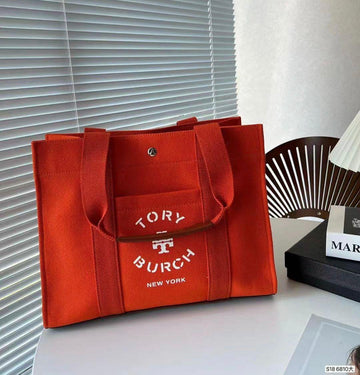 Tory Burch Denim Tote Bag  New Model 2025 (red)