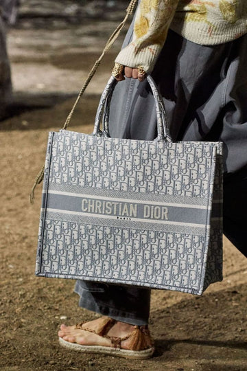 Christian Dior Book Tote - Master Quality Women Bag with Branded Details (Grey)