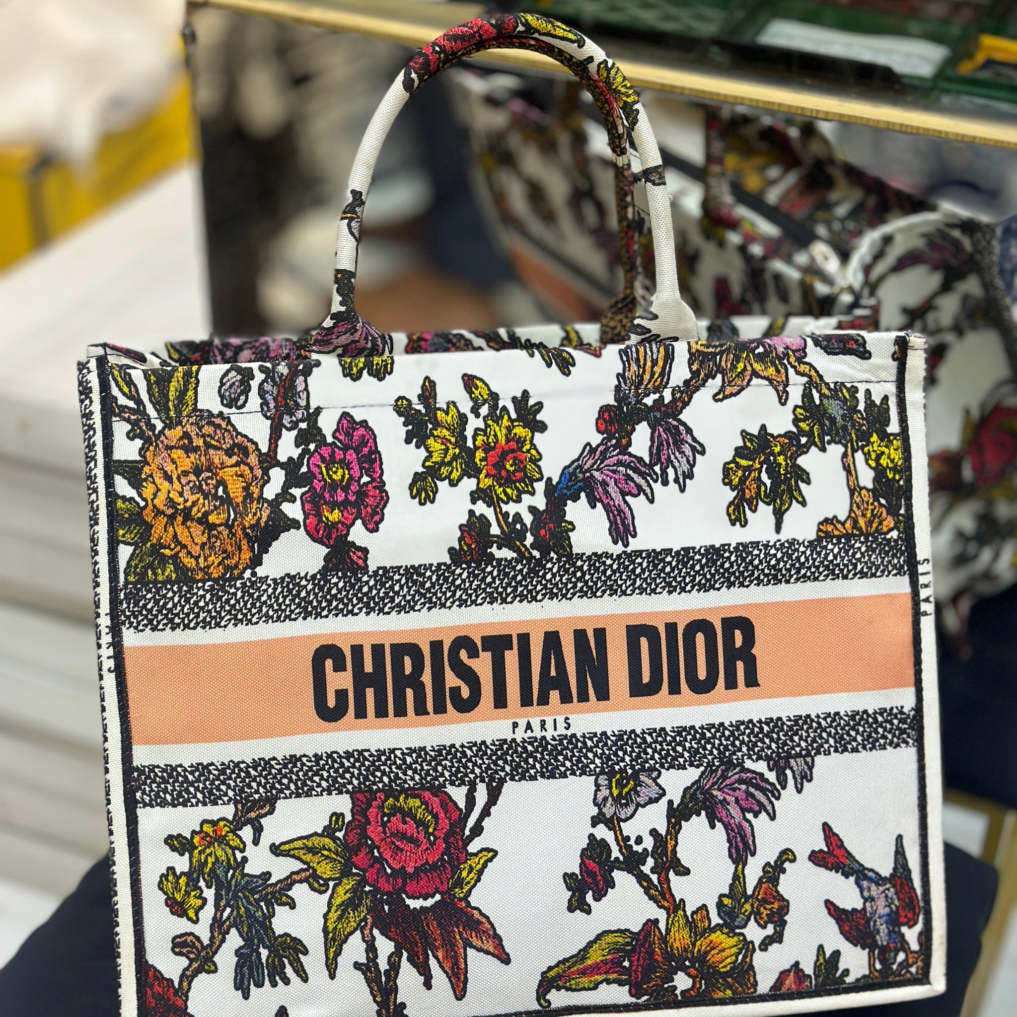 Christian Dior Women Bag  High-Quality Denim Tote (White/Brown/Black)