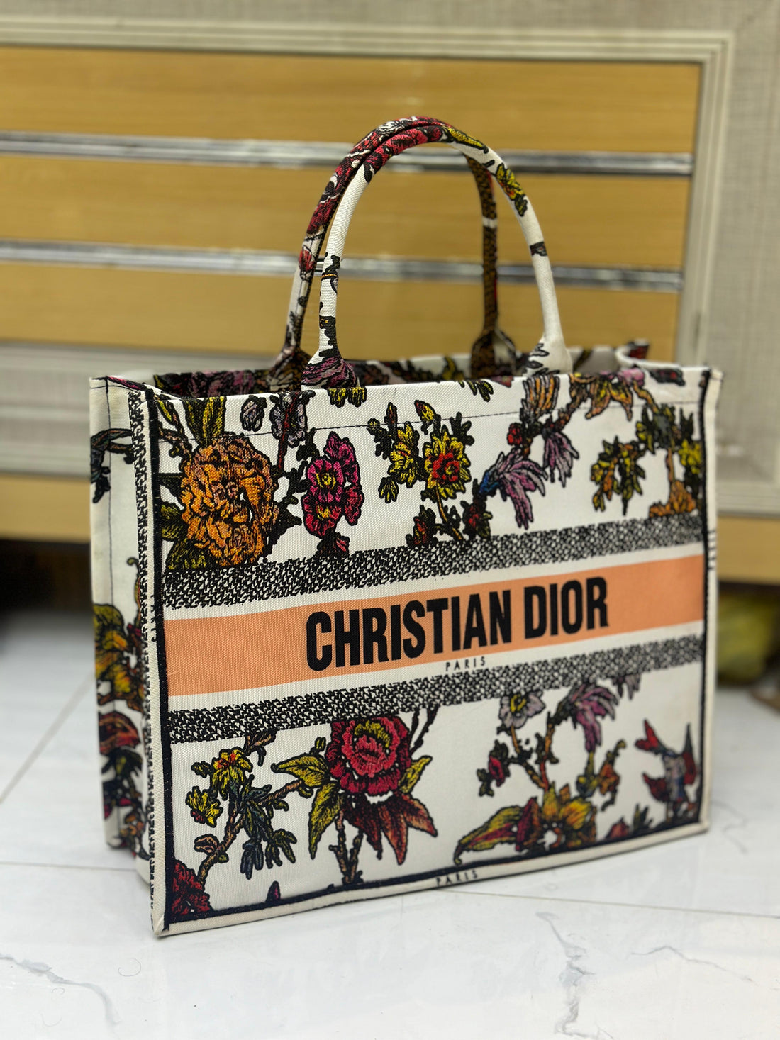 Christian Dior Women Bag  High-Quality Denim Tote (White/Brown/Black)