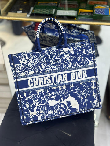 Christian Dior Women Bag  High-Quality Denim Tote (Blue/White-1)