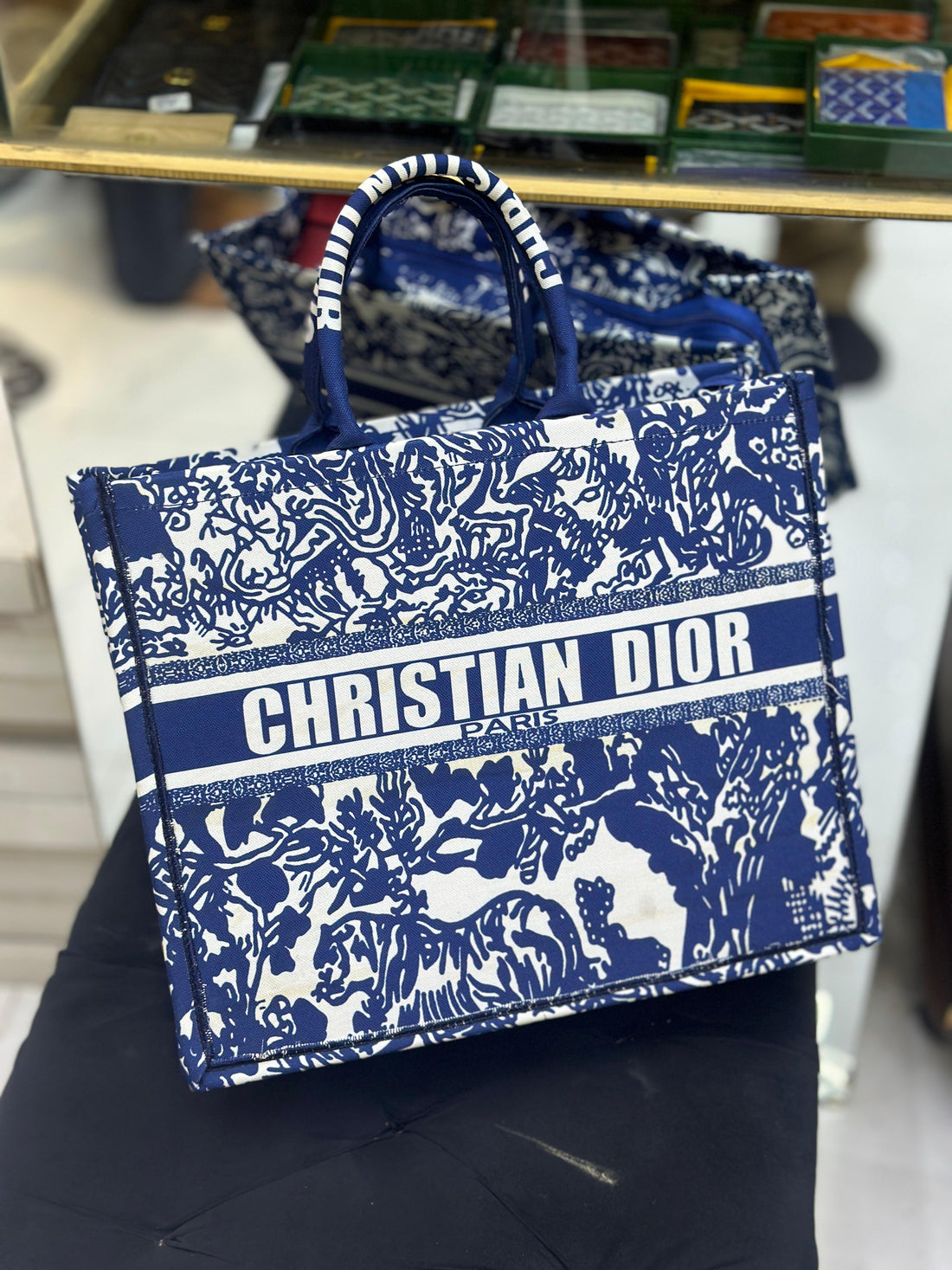 Christian Dior Women Bag  High-Quality Denim Tote (Blue/White-1)