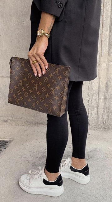 Louis Vuitton Crossbody Women Pouch  2-Piece Set (Brown)