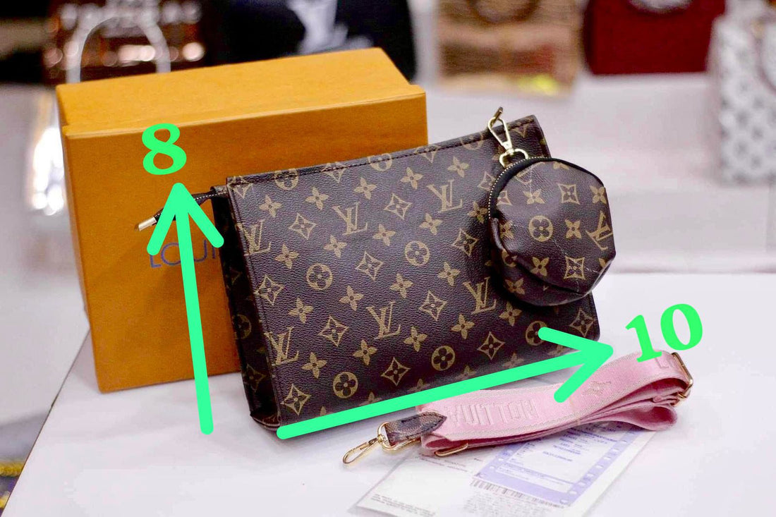 Louis Vuitton Crossbody Women Pouch  2-Piece Set (Brown)