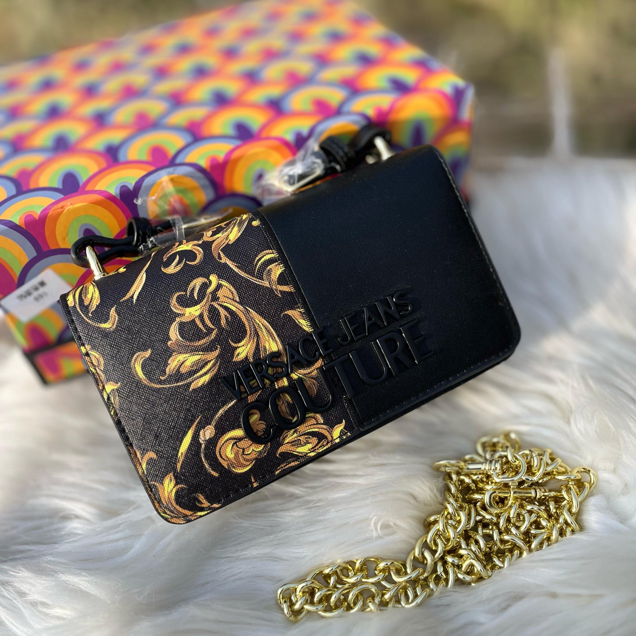 Versace Crossbody Shoulder Bag  Timeless Luxury (Black-1)