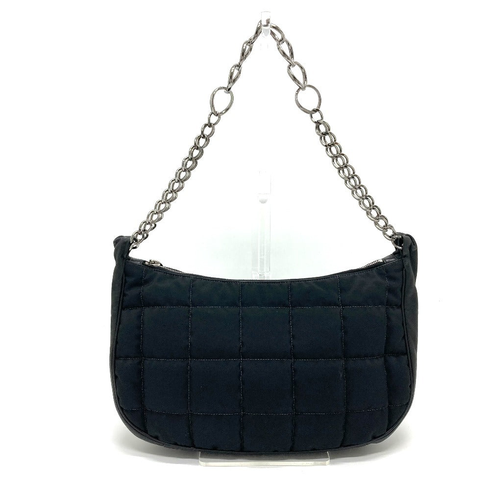 CHANEL Shoulder Bag Leather nylon black CCCOCO Mark Chocolate bar Women Used