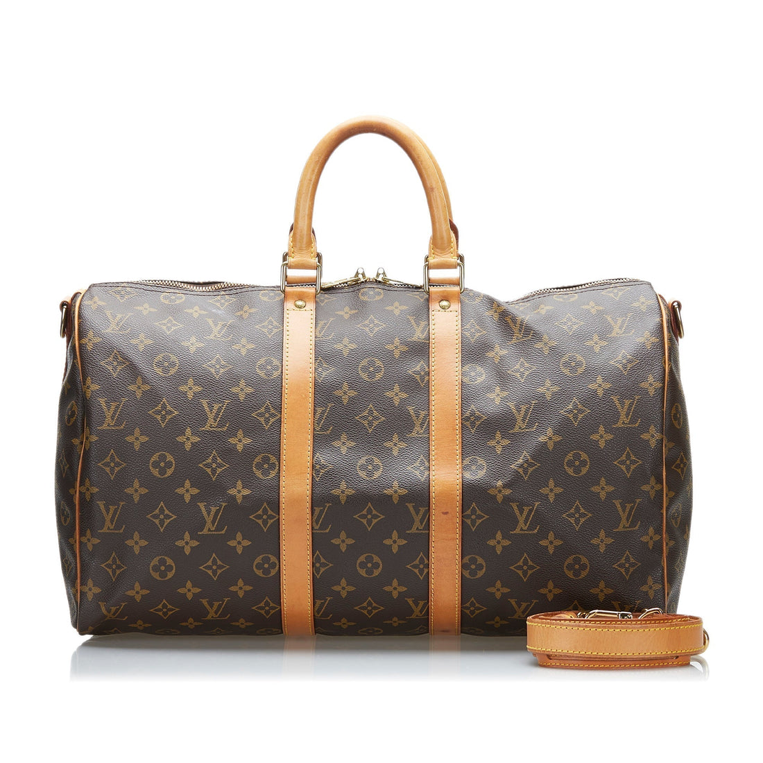 LOUIS VUITTON Monogram Keepall Bandouliere 45 Brown