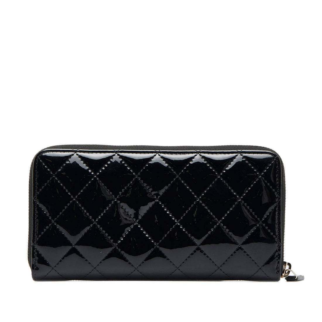 Chanel CC Quilted Patent Zip Around Long Wallet Long Wallets
