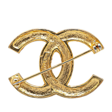Chanel Rhinestone CC Logo Brooch Metal Brooch in Good condition