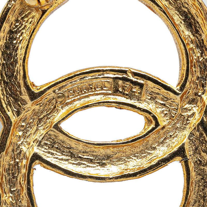 Chanel Rhinestone CC Logo Brooch Metal Brooch in Good condition