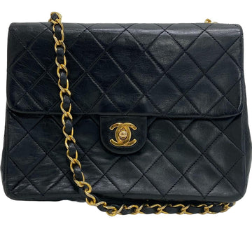 CHANEL Shoulder Bag lambskin black Single flap Single Chain COCO Mark Mini Matrasse 20 Women Used