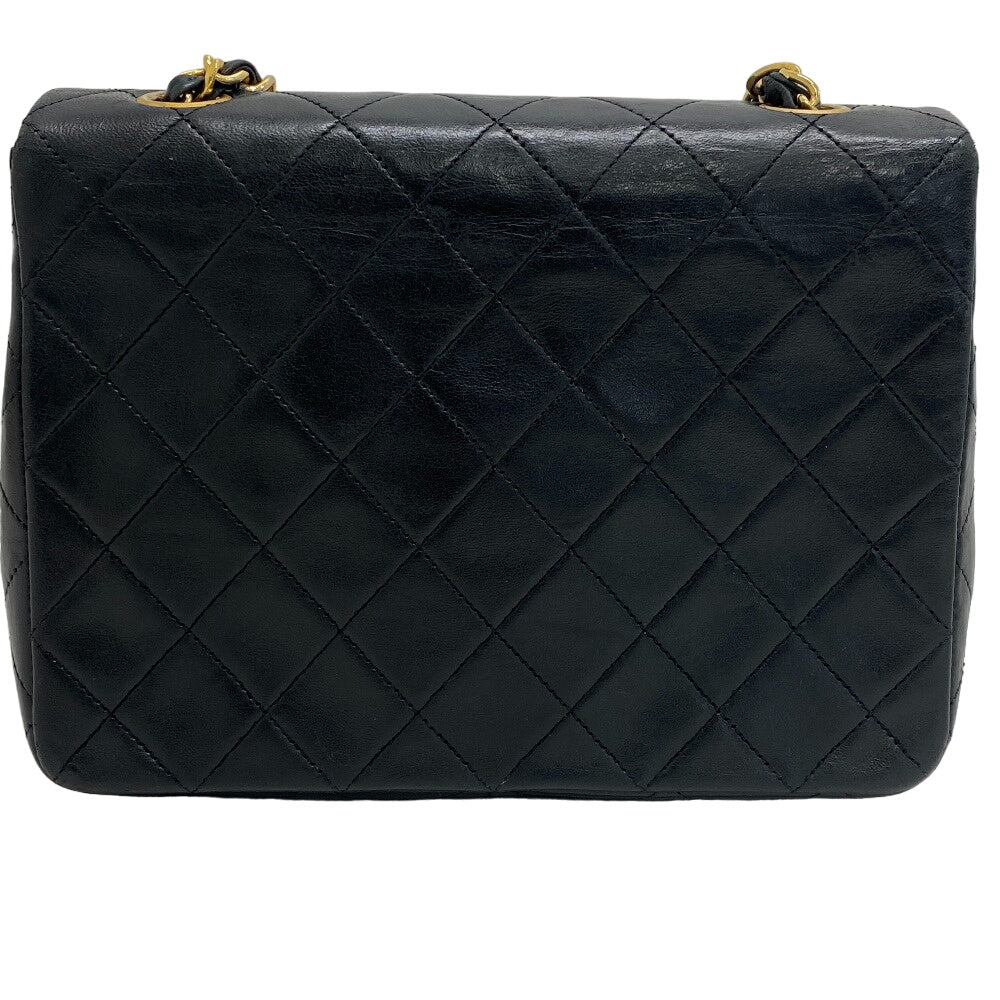 CHANEL Shoulder Bag lambskin black Single flap Single Chain COCO Mark Mini Matrasse 20 Women Used