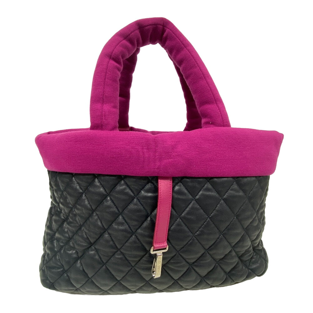 CHANEL Tote Bag leather black Matrasse Cococoon
