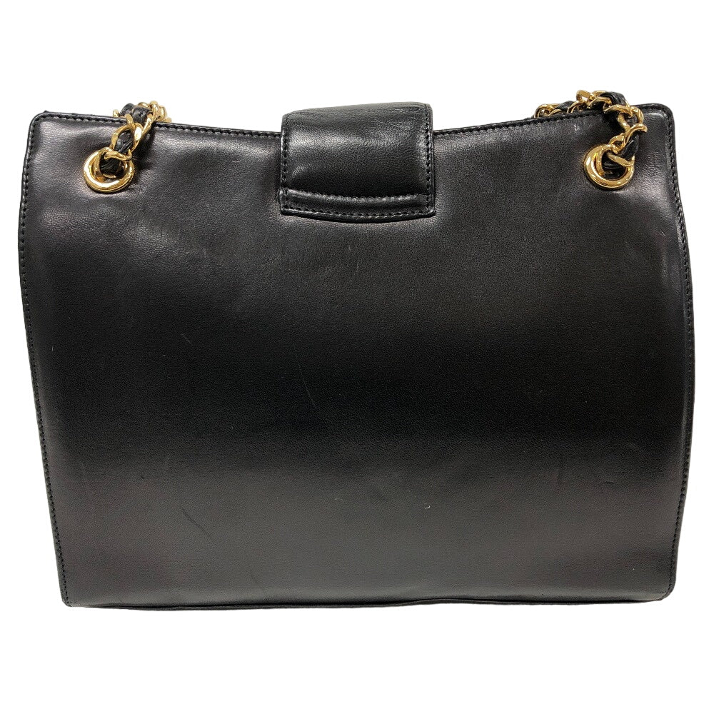 CHANEL Shoulder Bag leather black COCO Mark