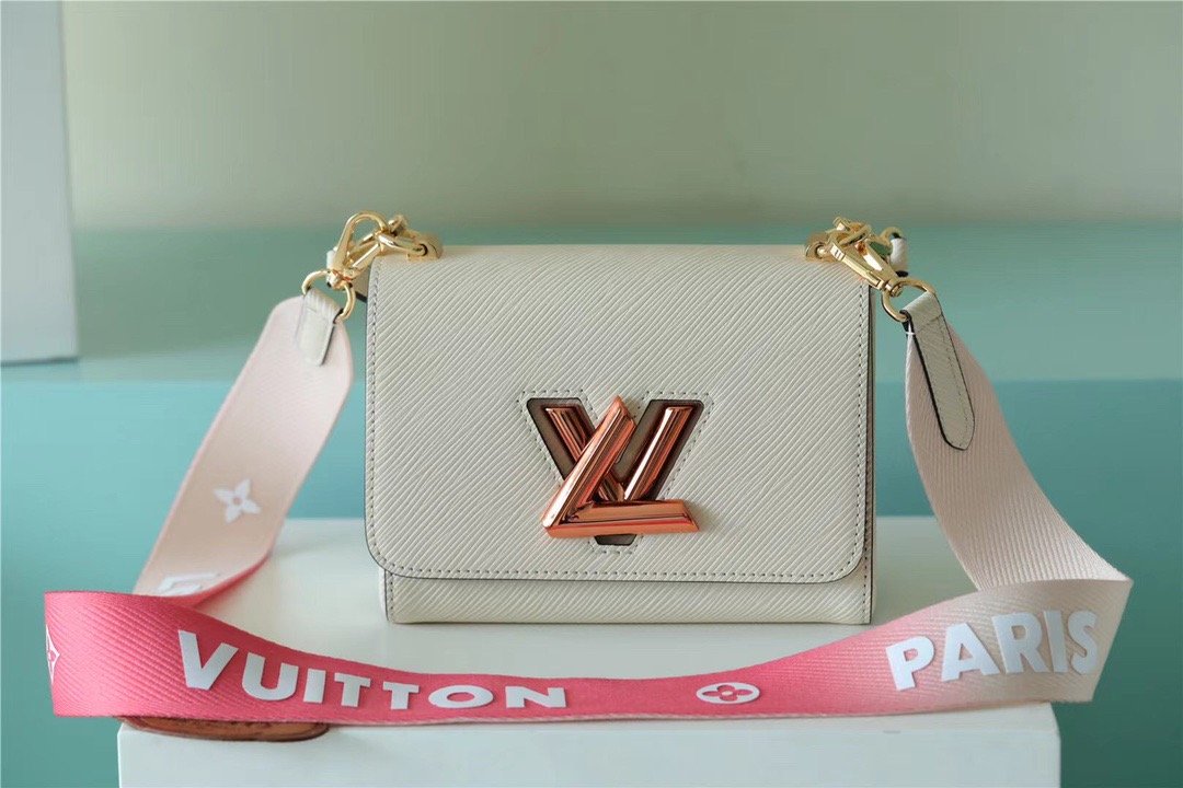 LV Twist PM Bag, Shoulder and Cross Body Bags For Womtlm Quartz White 7.5in/19cm LV M59687