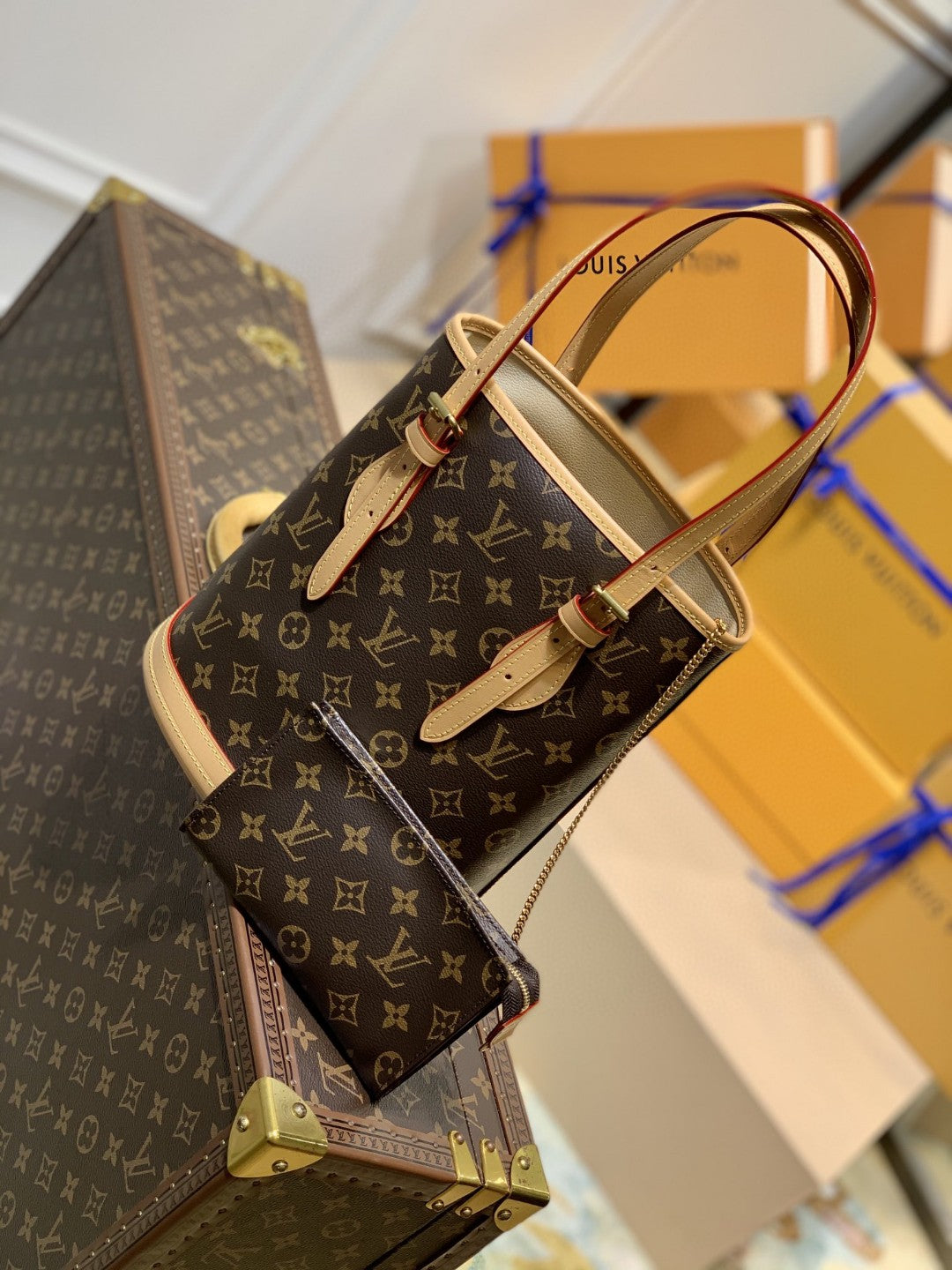 LV Petit Bucket Bag Monogram Canvas For Womtlm, Womtlm’s Handbags, Womtlm’s Shoulder Bags 10.2in/26cm LV M42238