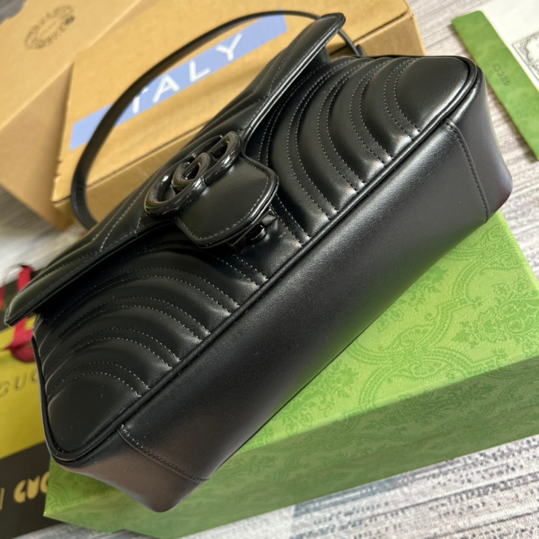 gg Marmont Small Matelasse Shoulder Bag Black For Women, Women&#8217;s Bags 10in/25cm gg