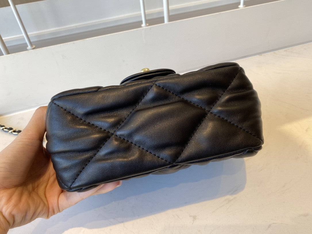 CHLSmall Flap Bag Gold Hardware Black For Womtlm, Womtlm&#8217;s Handbags, Shoulder Bags 7.5in/19cm AS2232