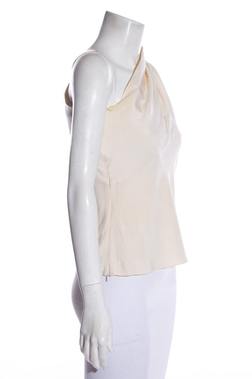 Lanvin Cream One Shoulder Blouse SZ 42