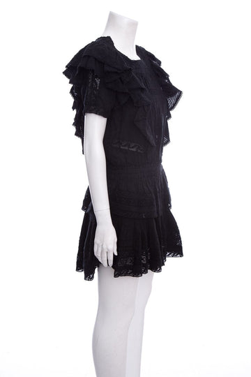 LOVESHACKFANCY Black Dress SZ XS NWT