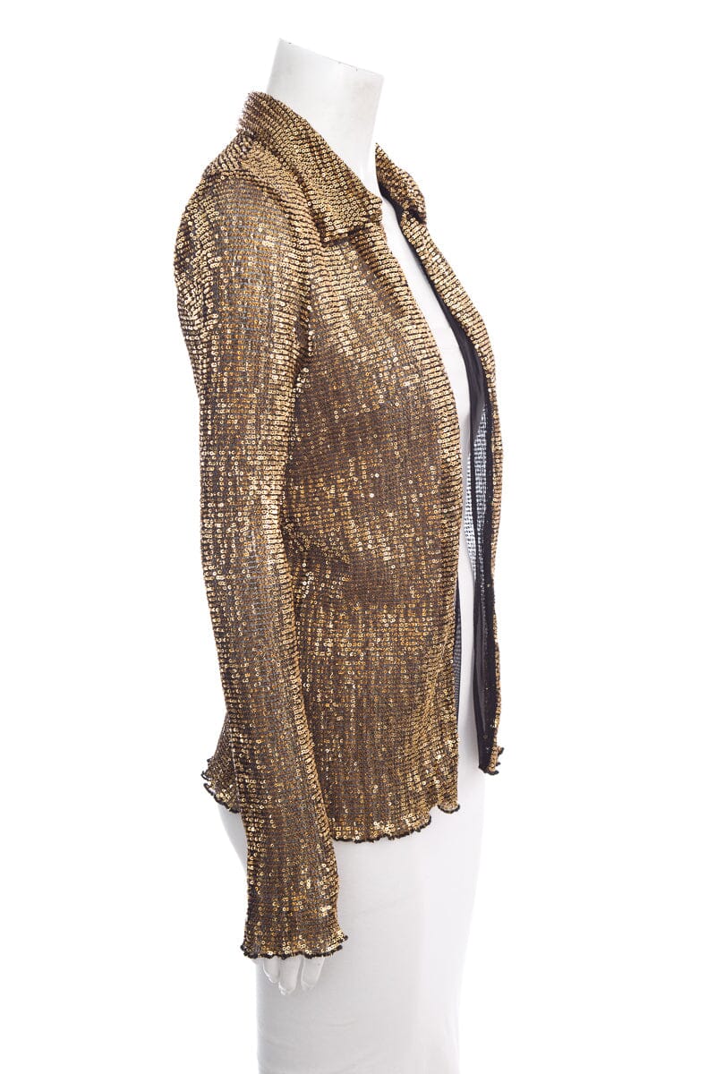 Rosetta Getty Gold Fully Sequin Blouse SZ M NWT
