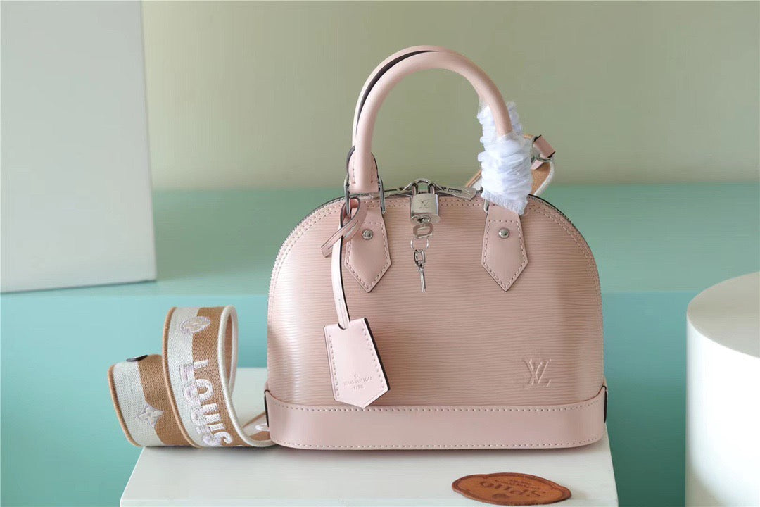 LV Alma BB Epi Quartz White For Womtlm,  Shoulder And Crossbody Bags 23.5cm/9.3in LV