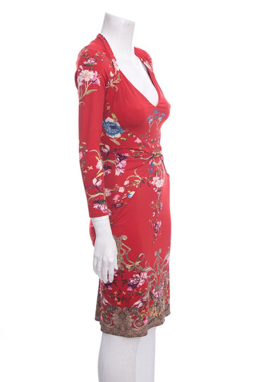 Roberto Cavalli Red Floral Dress SZ 38 NWT