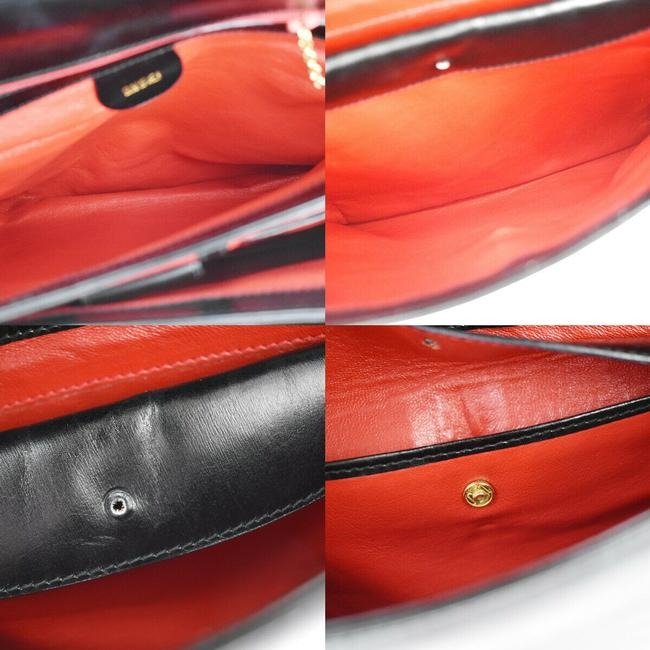 Gucci Daily Top Handle W Bamboo Clasp Khaki Brown Leather Shoulder Bag