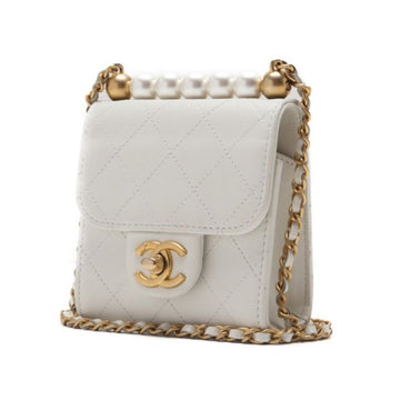 CHANEL ?CHANEL?Mini Trace Pearl Chain Sder  White  Shoulder Bag Mini Shellder Bag  Bag Hybrid ? Ship?