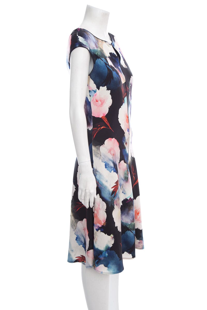 ST.JOHN Multicolor Floral Sleeveless Knee Length Dress SZ 4