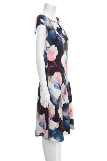 ST.JOHN Multicolor Floral Sleeveless Knee Length Dress SZ 4