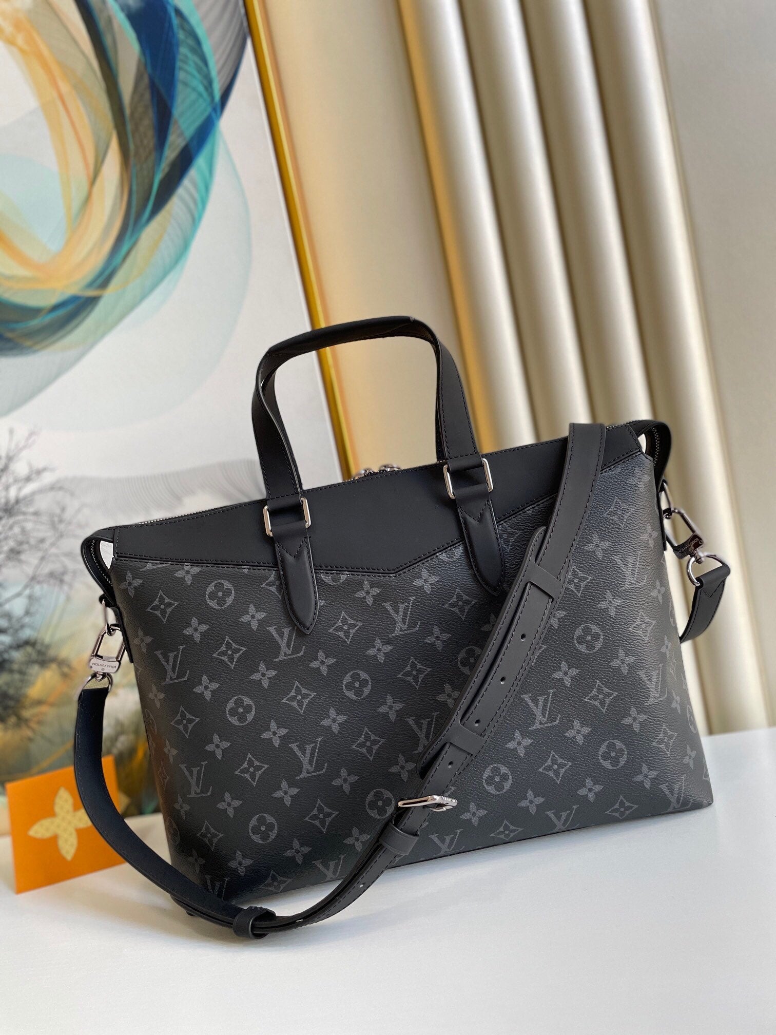 LV Briefcase Explorer Monogram Eclipse Canvas For Mtlm, Bags, Shoulder And Crossbody Bags 15.4in/39cm LV M40566