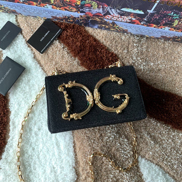 DG Nappa DG Girls Shoulder Bag Black For Womtlm 8.3in/21cm DG BB6498AZ80180999