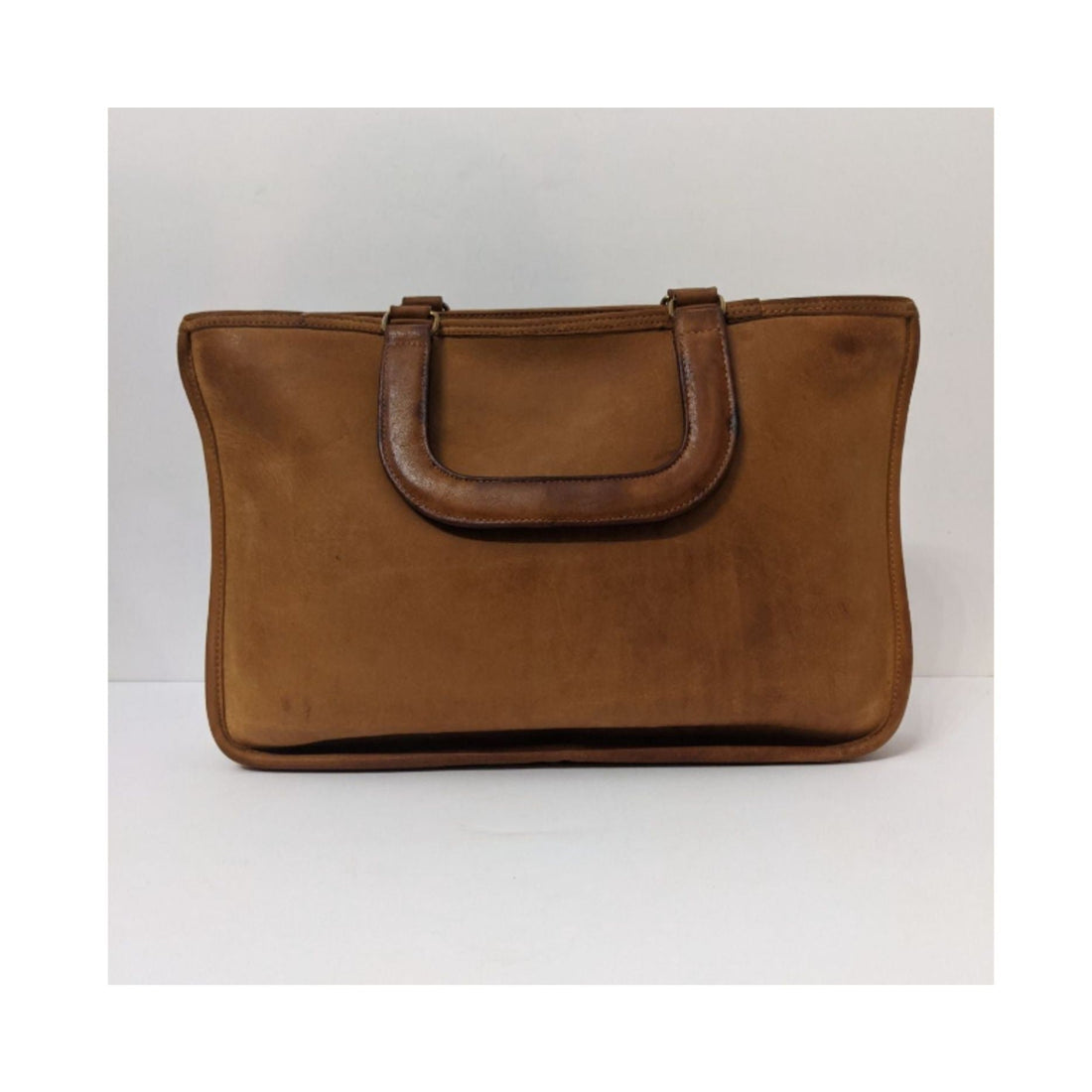 Amazing, early Coach NYC by Bonnie Cashin, Watermelon Tote Bag with a kiss closure pocket, in soft, saddle colored leather