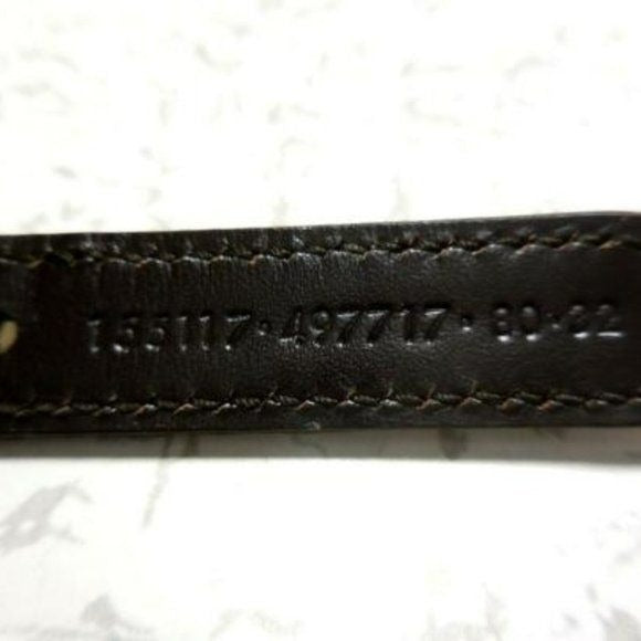 Amazing, Gucci Gold Tone Chain with a Yellow & White Striped Ribbon Woven Throughout with White Leather