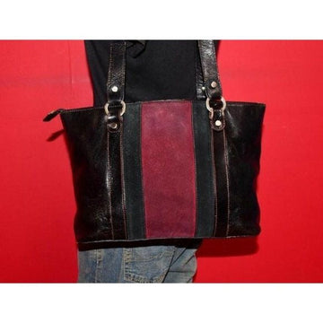 Etienne Aigner Vintage Black Burgundy Suede Tote