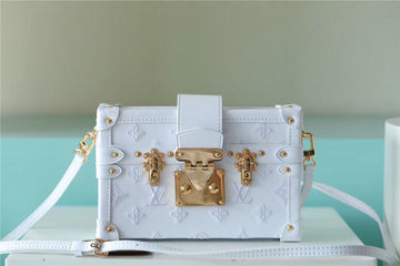LV Petite Malle Monogram White For Women,  Shoulder And Crossbody Bags 7.9in/20cm LV M20847