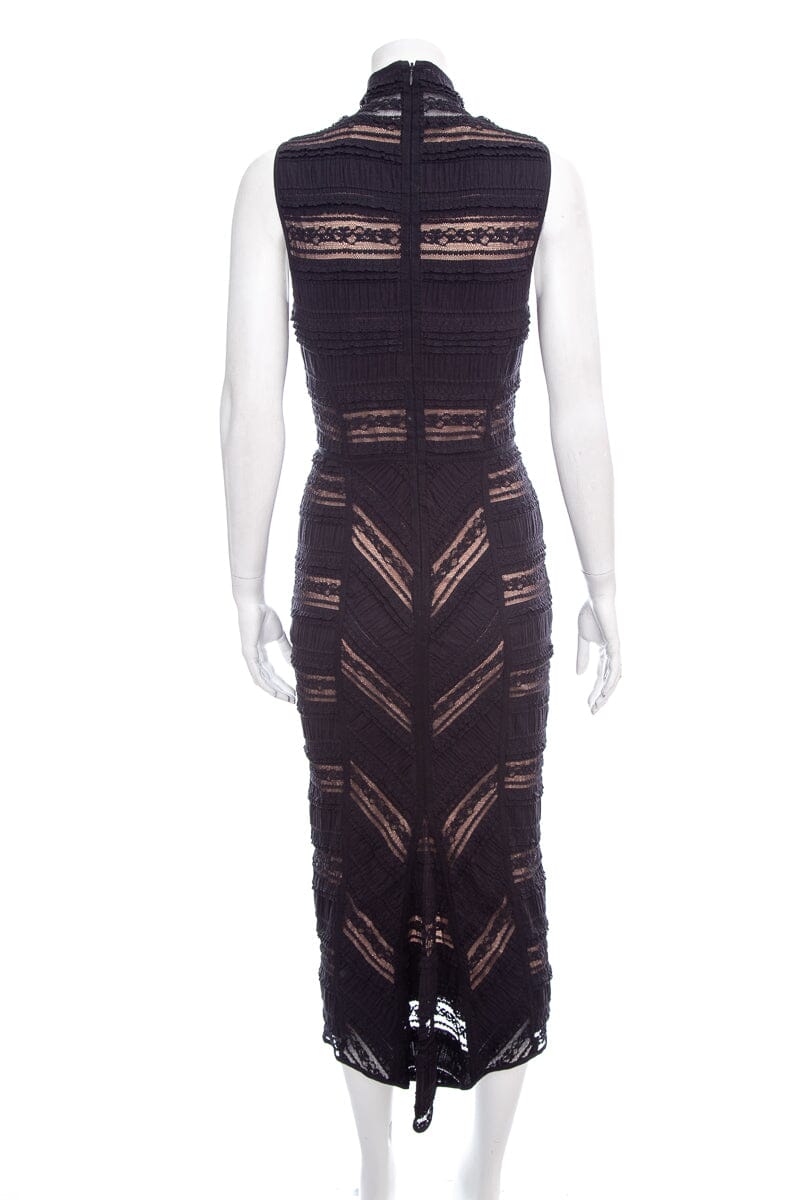 Cinq A Sept Black Fully Lace Midi Dress SZ 2 NWT