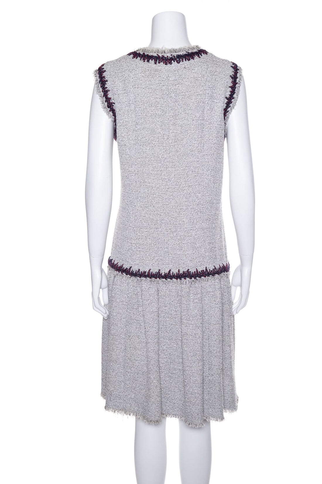 Chanel 2008 Gray Tweed Sleeveless Dress SZ 46