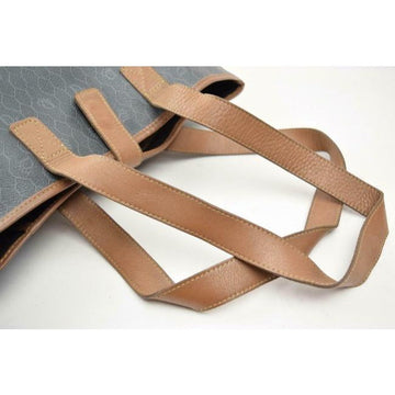 Dior Vintage Xl Brown Honeycomb Print On Greyish Green Coated Canvas And Camel Leather Tote