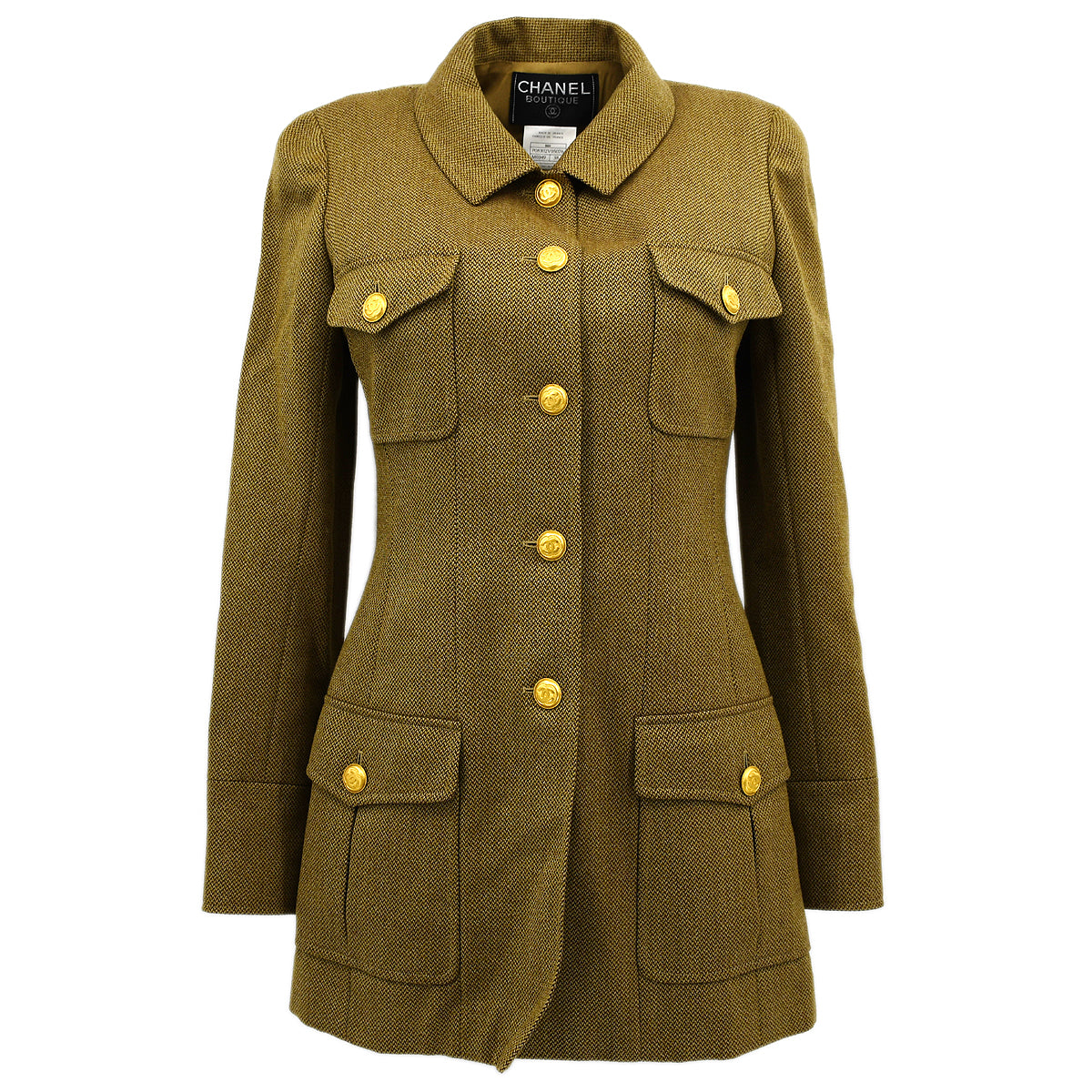 Chanel Single Breasted Jacket Brown 96A #38