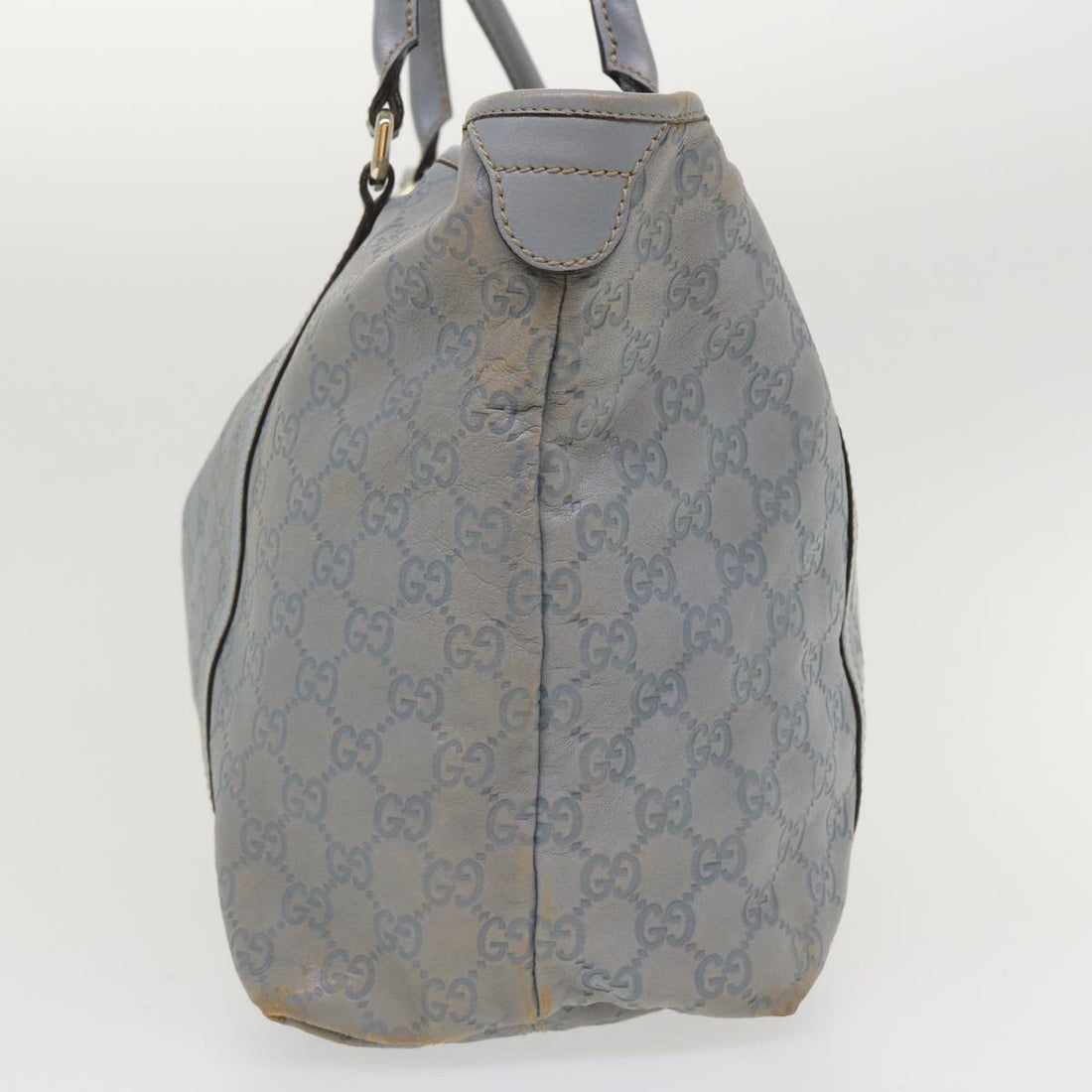 GUCCI GG Canvas Shoulder Bag Leather Light Blue 197953  ac1765